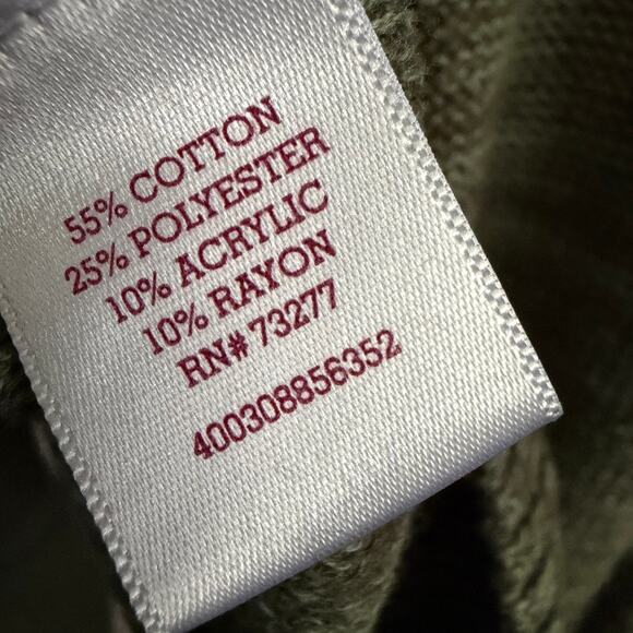 Crisscross V Neck Knit Sweater Olive Green M Chic Layering Cozy Lightweight - Picture 4 of 6